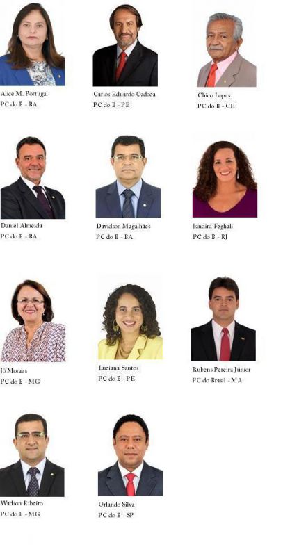 Deputados que votaram a favor do governo e contra os trabalhadores - PC do B